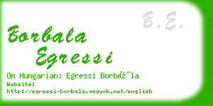 borbala egressi business card